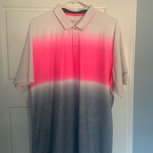 Pink, grey and white nike polo